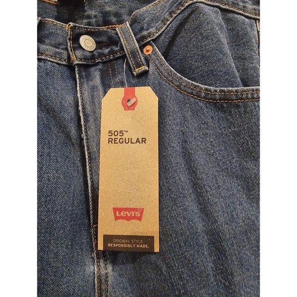 Levi's 505 Men's 505-4891 Regular Extra Room,  Straight Leg jeans Blue 34wx30 - Picture 3 of 11